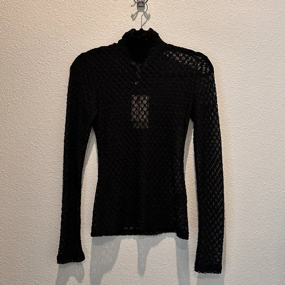 Antonio Melani Sheer Soft Stretch Long-Sleeve Top Size S -Layering Essential - Picture 2 of 10